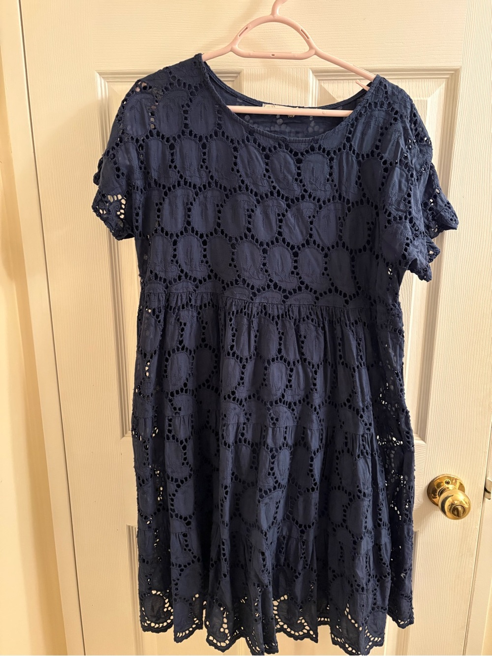 Navy Eyelet Lace Dress